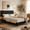 Black02, variant on Gewnee Full Size Platform Bed Frame with Upholstered Tufted Headboard,Wood Slats Support,Easy Assembly,No Box Spring Needed,Pink