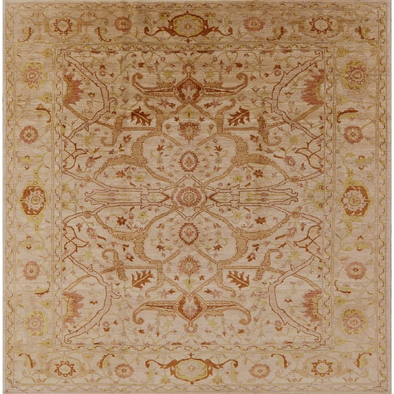 Ahgly Company Machine Washable Indoor Square Industrial Modern Chocolate Brown Area Rugs, 6' Square