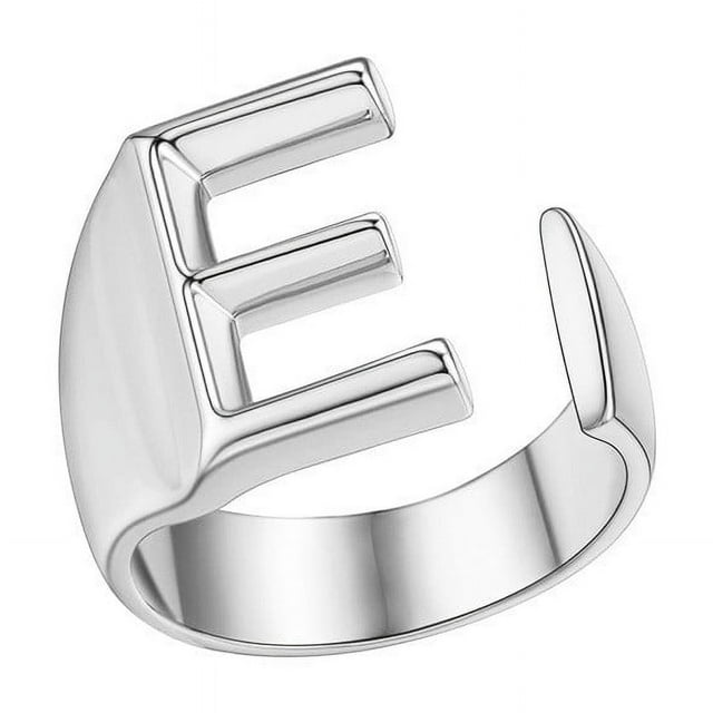 Clearance!Rings for Women Rings for Women 26 English Letters Open Ring Creative Adjustable Ring Bracelet silver E