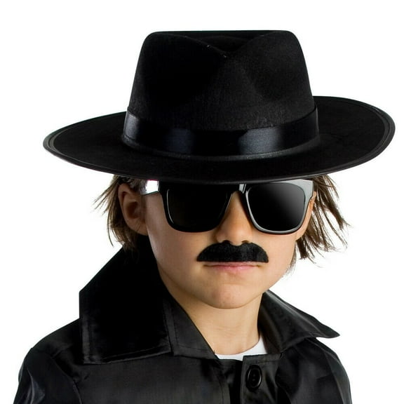 Dress Up America Spy Hat for Kids - Black Costume Fedora
