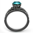 thumbnail image 3 of Luxe Jewelry Designs 2-Piece Women's Stainless Steel Wedding Ring Set with Blue Zircon Crystals,, 3 of 4