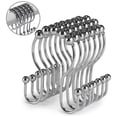 thumbnail image 4 of Moins de 10 Crochets 12 Pcs Crochets de Rideau de Douche Anneaux de Rideau de Douche Rouleau en Acier Inoxydable Antidérapant Double Crochets de Douche pour Rideau Rideaux de Douche de Salle de Bain, 4 of 8