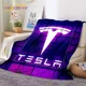 thumbnail image 3 of Manta de franela suave con el logotipo del coche Tesla impresa en 3D para camas, dormitorios, sofás, picnics, manta para cubrir la siesta al aire libre, regalo, 3 of 5