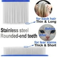 thumbnail image 3 of Pet Grooming Combs Kit for Dogs Tear Stain Remover Comb Cat Comb with Round Metal Teeth to Remove Knots Crust Mucus, 3 of 5