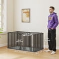 thumbnail image 2 of Cage pour Chien Robuste de 55 Pouces, Très Grande Cage/chenil en Métal avec Tapis Lavable, Parc Modulaire en Acier pour Chiots de Grandes Races, Noir, Usage Intérieur Salon et Chambre, 2 of 7