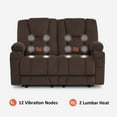 thumbnail image 4 of MCombo Power Loveseat Recliner w/ Massage USB Port for Living Room Brown Fabric 6025, 4 of 9
