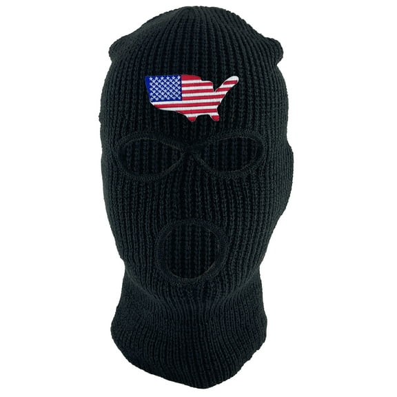 Gravity Threads USA Country 3-Hole Ski Mask - Black