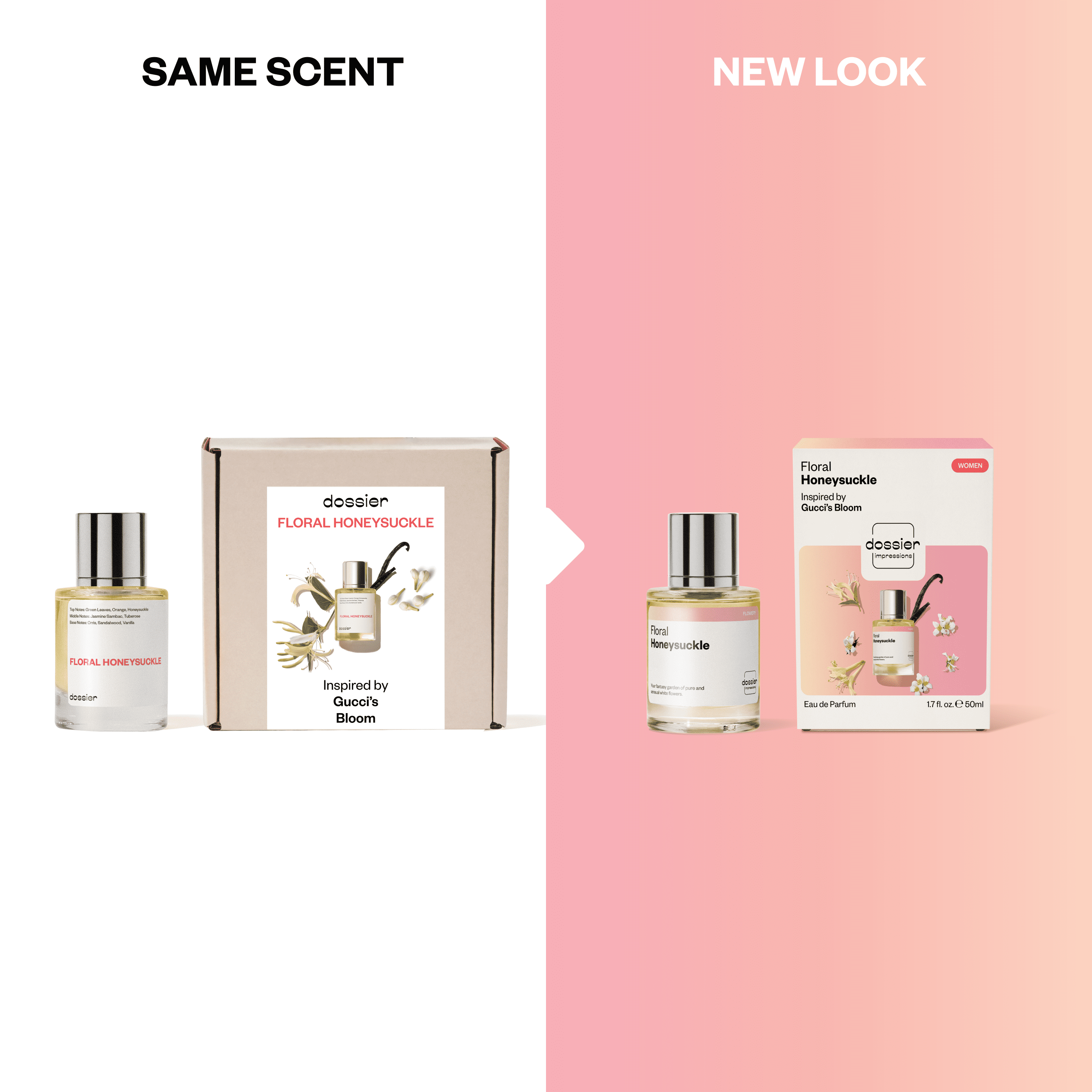 Dossier Floral Honeysuckle Perfume Inspired by Gucci's Bloom - 50ml