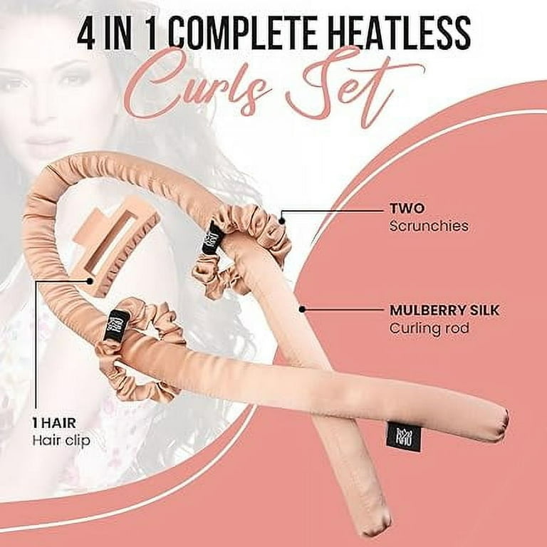 Overnight Curls Heatless Hair Curling Ribbon Wrap KAV Rose Gold