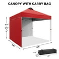thumbnail image 2 of 10 x 10 Pop Up Canopy, All Season Instant Canopy with 2 Sidewalls and Vented Roof, Portable Party Tent with Wheeled Carry Bag and Sandbag for Camping, Picnic, Party, 2 of 8