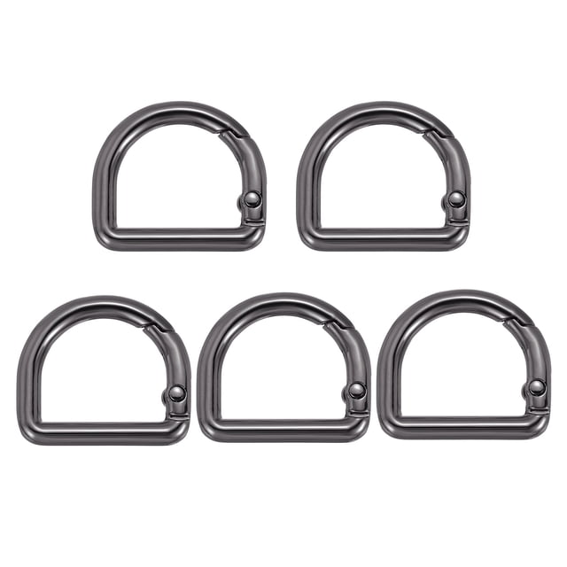 Anillas de resorte Uxcell, (3/4", metal gun)(5 piezas), hebillas D de metal sólido, adecuadas para la fabricación de bolsos y accesorios.