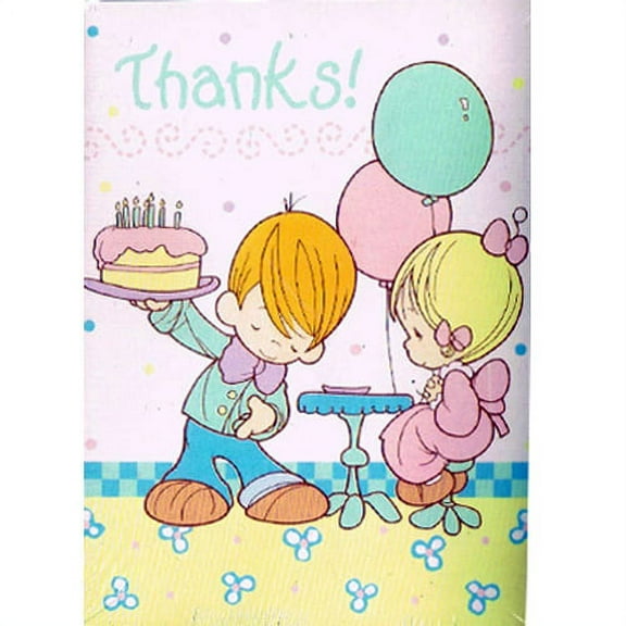 Precious Moments Happy Birthday Thank You Notes w/ Env. (8ct)
