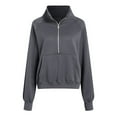 thumbnail image 5 of Godom Womens Sweatshirt Cropped Fleece Sweatshirts 2025 Fall Fashion Quarter Zip Pullover Long Sleeve Tops Winter Clothes, 5 of 6