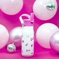 thumbnail image 3 of Zak Designs 20oz Harmony Barbie Water Bottle for Travel or At Home, Recycled Stainless Steel is Leak-Proof When Closed and Vacuum Insulated with Straw Lid and Carry Handle (White), 3 of 9