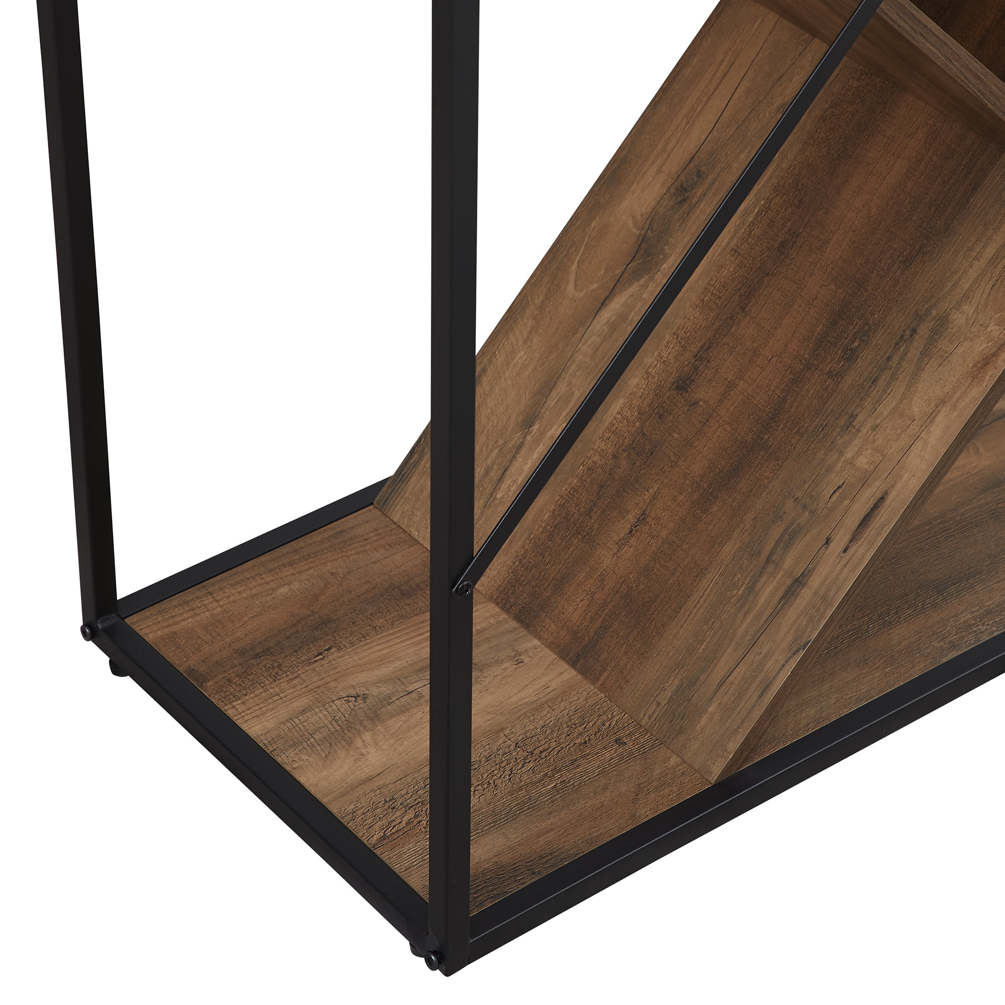 Manor Park Neil Modern Angled Bookcase, Reclaimed Barnwood