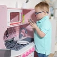 thumbnail image 6 of Melissa & Doug Wooden Chef’s Pretend Play Toy Kitchen With “Ice” Cube Dispenser – Cupcake Pink/White - FSC Certified, 6 of 10