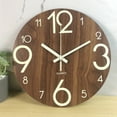 thumbnail image 2 of Luminous Wooden Wall Clock Wooden Silent Clock Luminous Fluorescent Clock, 2 of 6