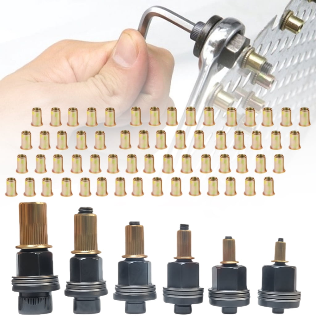66pcs Heavy Duty Carbon Steel Rivet Nut Set 3mm to 10mm for Construction Maintenance