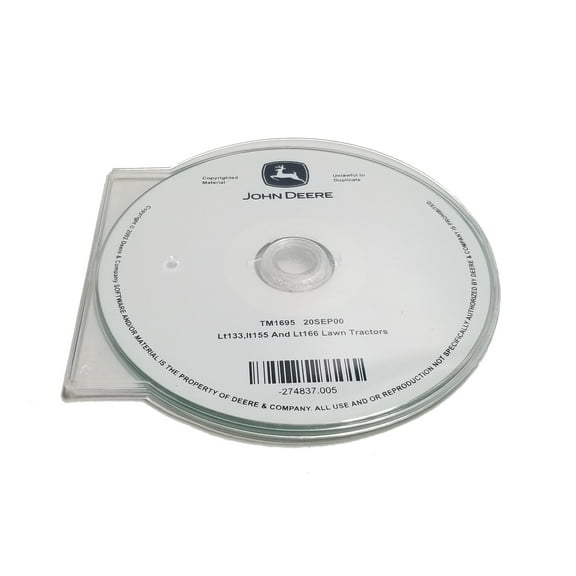 John Deere LT133/LT155/LT166 Lawn Tractors Technical CD Manual - TM1695CD