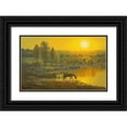 thumbnail image 1 of Adamov, Alexey 24x17 Black Ornate Wood Framed with Double Matting Museum Art Print Titled - Horse early Morning by the Lake, 1 of 4