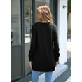 thumbnail image 7 of Chiclily Women's Long Sleeve Cardigan Sweater Lightweight Button Down Knit Coat for Fall with Pockets, Black L, 7 of 7