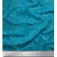 thumbnail image 1 of Soimoi Blue Velvet Fabric Abstract Circles Abstract Printed Fabric 1 Yard 58 Inch Wide, 1 of 3