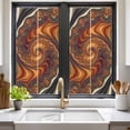 thumbnail image 2 of Brown Orange Black Window Privacy Film, Modern Tie-dyeing Ombre Abstract Art Static Cling UV Sun Blocking Heat Control Window Tint Day and Night, Non-Adhesive One Way Privacy Cover 19.6''x39.3'', 2 of 7