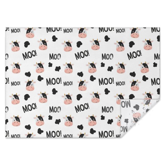 White Cow Black Spot Moo Pattern Rectangle Tablecloth 60"x84",Waterproof Polyester Rectangle Table Cloth, Wipeable Spillproof Polyester Tablecloth for Dining, Camping, Indoor and Outdoor