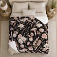 thumbnail image 5 of Vintage Salon Styling Tools Roses Glittery Beauty Botanical, Festive Holiday Scene, Warm Flannel Blanket for Living Room and Family Room, Art Lovers Valentine's Day Gift, Festive Home Decor, 5 of 9