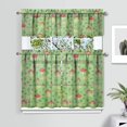 thumbnail image 2 of Kitchen Curtains 36 Inch Short - 3 Panel Set, Rod Pocket Window Curtain with Boho Vintage Mushroom Print, 100% Polyester for Farmhouse, Cafe, Kitchen, Bedroom, Easy Wash, 2 of 6