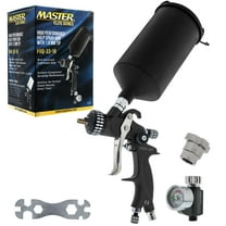 Master Elite High-Performance PRO-33 Series HVLP Spray Gun with 1.8mm Tip and Air Pressure Regulator Gauge, MPS Cup Adapter - Automotive Paint Topcoats, Primers, Enamels, Woodworking Coatings