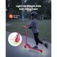 thumbnail image 3 of KFFKFF Trottinette pour Enfants de 3 Ans et Plus, Trottinette pour Tout-Petits à 2 Roues avec Roues Lumineuses, Guidon à Hauteur Réglable, Grand Plateau Antidérapant, Cadre Léger, Rose, 3 of 9