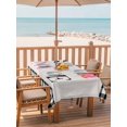 thumbnail image 2 of Outdoor Tablecloth with Umbrella Hole for Patio/Picnic/Party/Camping, Farmhouse HOME Waterproof Table Cloth Rectangle Table Cover Washable, Pink Tulip Black White Plaid Wooden (52"x 70"), 2 of 9
