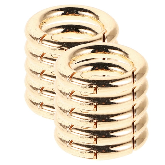 MLINS 16pcs Key Ring Clips Locking Key Rings Spring Keyring Buckles Round Spring Snap Rings Carabiner Small Round Rings Metal Key Rings Keychain DIY Rings