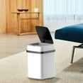 KQJQS 13L Smart Trash Can with Lid Slim and Waterproof Automatic Touchless Smart Motion Sensor
