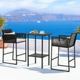 thumbnail image 6 of AVAWING 3PCS Outdoor Patio Wicker Bistro Bar Set w/ Extra Set of Cushion Covers, Beige/Red, 6 of 8