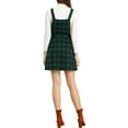 thumbnail image 3 of MODA NOVA Juniors Plaid Button Decor A-Line Pinafore Overall Dress, 3 of 6