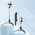 thumbnail image 1 of Wireless Selfie Stick Tripod Stand with Light Bluetooth Remote Extendable Tripod for Mobile Phone Video Recording Black, 1 of 5