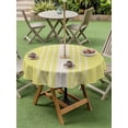 thumbnail image 5 of Outdoor Tablecloth with Umbrella Hole Zipper Yellow Beige Striped Round Tablecloth 60" Waterproof Outside Table Cloth Modern Farmhouse Retro Lines Patio Table Cover Tablecloths for Picnic Party, 5 of 8