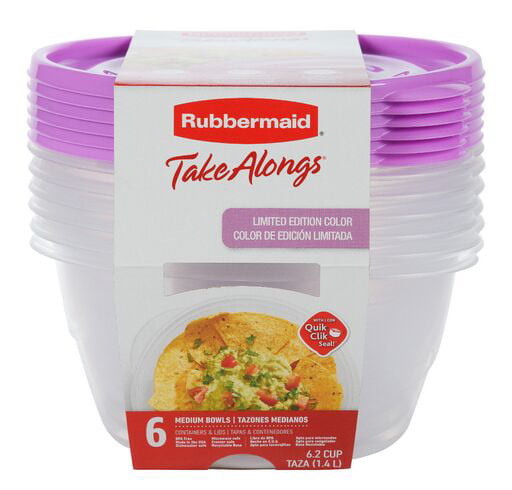 Rubbermaid Takealongs Food Storage 6.2C/1.4L Round 6pk, Orchid