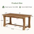 thumbnail image 2 of Finmind 63" Solid Wood Executive Office Desk, Farmhouse Computer Desk, 2 of 11