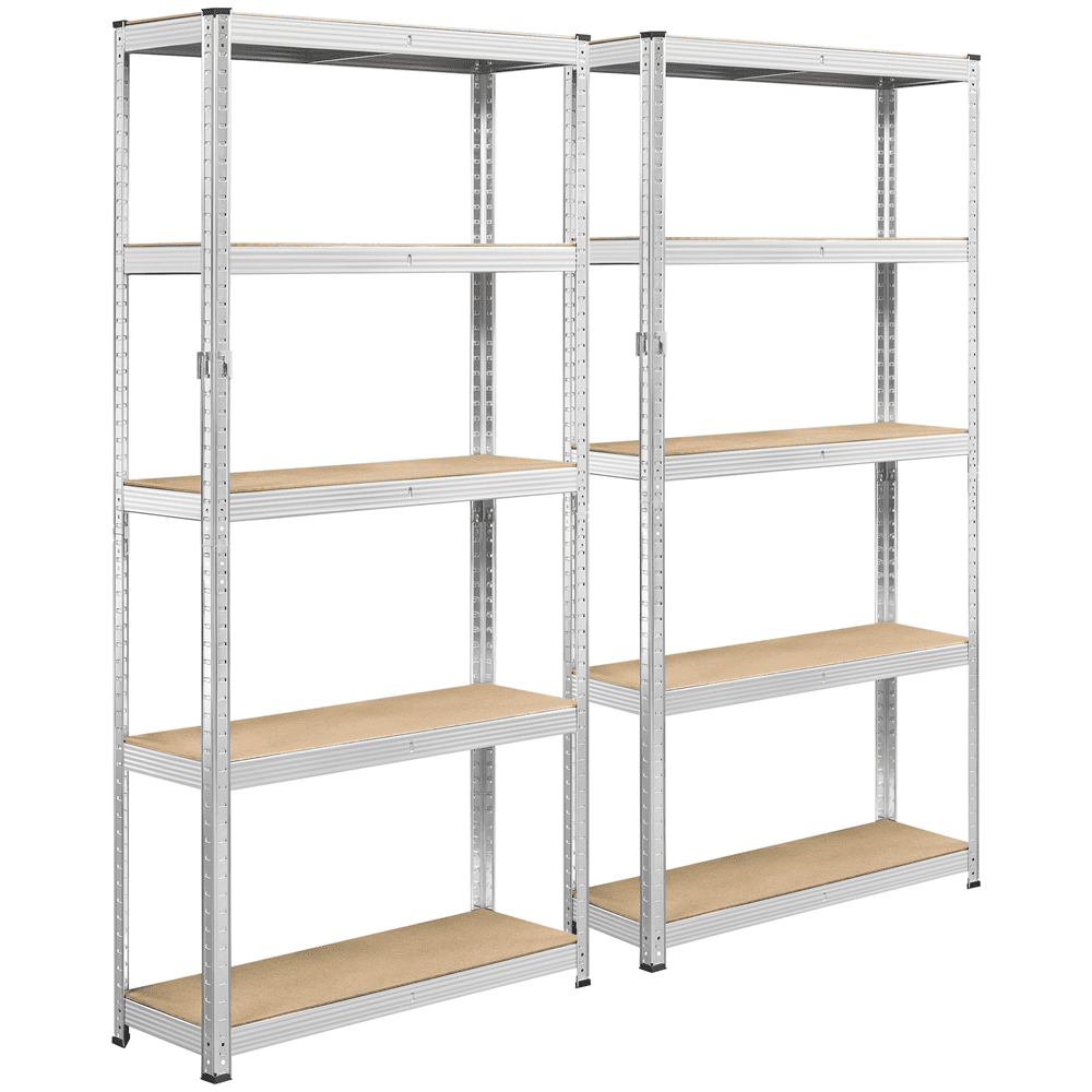 Alden Design 2 Pieces 5 Tiers Adjustable Storage Shelf Units for Garage  Silver