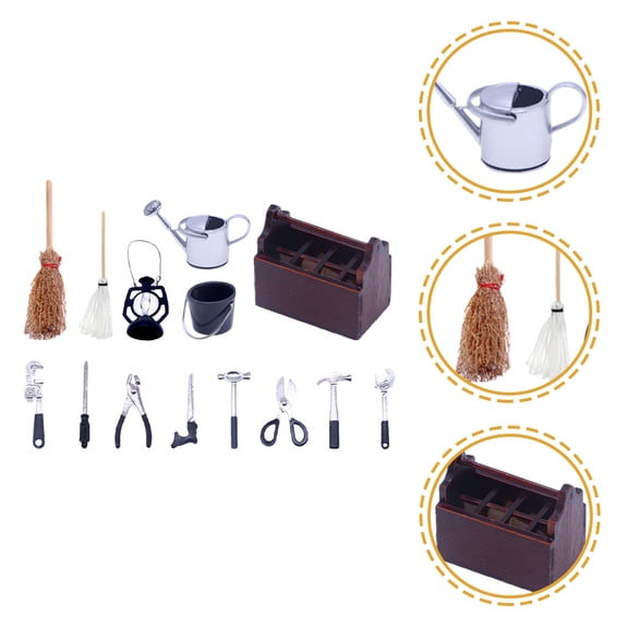 WHAMVOX 1 Set Mini House Tool Set Miniature Toolbox Model Tiny House Accessories