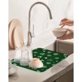 thumbnail image 6 of St. Patricks Day Shamrock Spring Green Dish Drying Mat for Kitchen Counter Absorbent Microfiber Quick Dry Pad Non Slip Drainer Mats 18x24 Inch, 2 Pack, 6 of 6