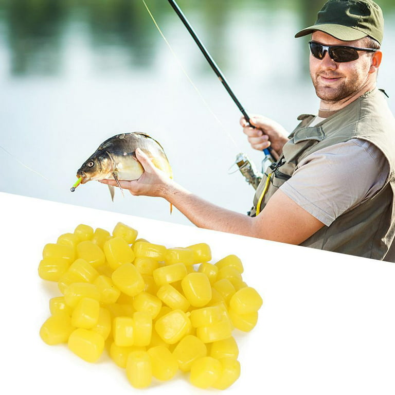 50Pcs Imitation Corn Yellow Jumbo Carp Fishing Bait Floating Fake Food F2N1