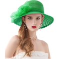 thumbnail image 5 of Women's Derby Dress Church Cloche Hat Bow Bucket Wedding Bowler Hats Organza Fascinator Hat, 5 of 5