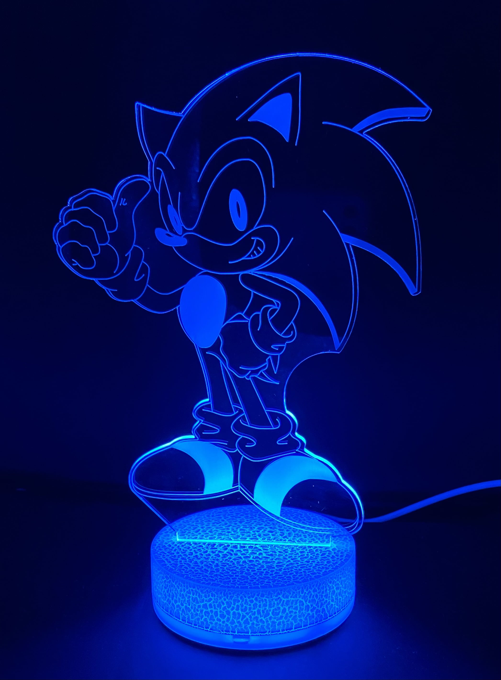 YARRD Sonic Night Light for Kids Sonic Lamp Sonic Led Night Lights 3D Sonic  Lamps for Boys Room Sonic Light