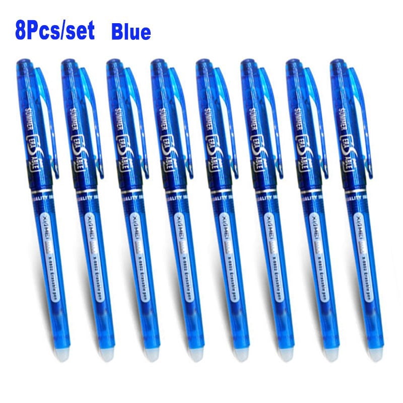 12 Piezas/caja Bolígrafo De Gel Borrable De Cielo Estrellado Con Tinta Azul 0,38mm Asa Lavable