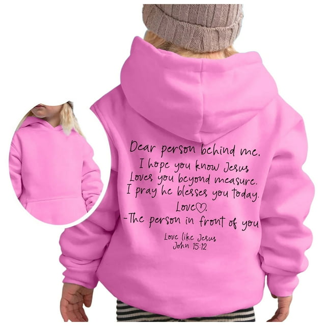 PMVFHDE Liquidation Sweat à Capuche pour Filles Manches Longues Sweat Graphique Mignon pour Enfants Rose,100