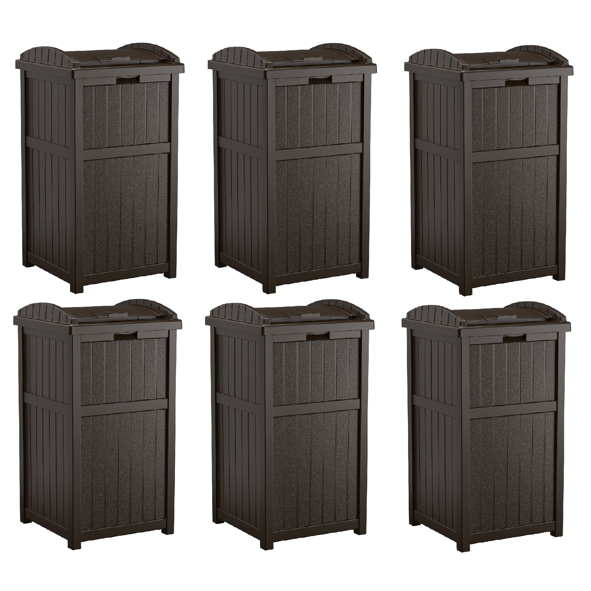 Suncast Trash Hideaway Outdoor Patio 33 Gal Garbage Waste Trash Can Bin